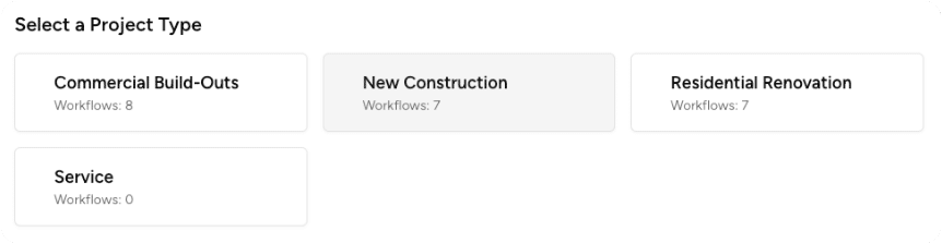 Select a Project Type Select a Project Type