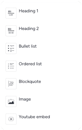 Text properties toolbar